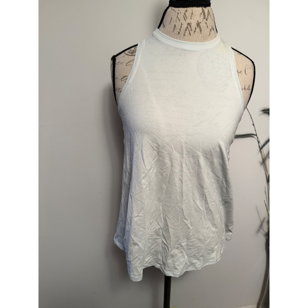 Lululemon Tank Top Women's Size 2 blue High Neck Criss Cross Back Activewear